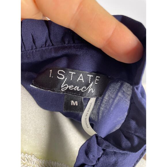 NWT, 1.State Beach, Medium, Navy Blue Dress, Relaxed Fit, Tiered, Lightweight - Picture 8 of 9